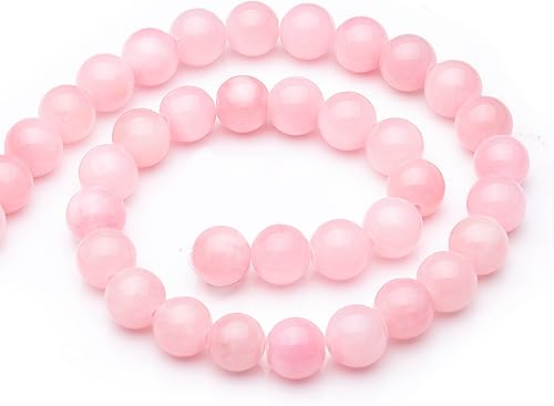 Miniatura 4 de Cuentas de piedras preciosas naturales para la fabricación de joyas, cuentas redondas pulidas de jade rosa de 0.315 pulgadas (0.315 in), cuentas