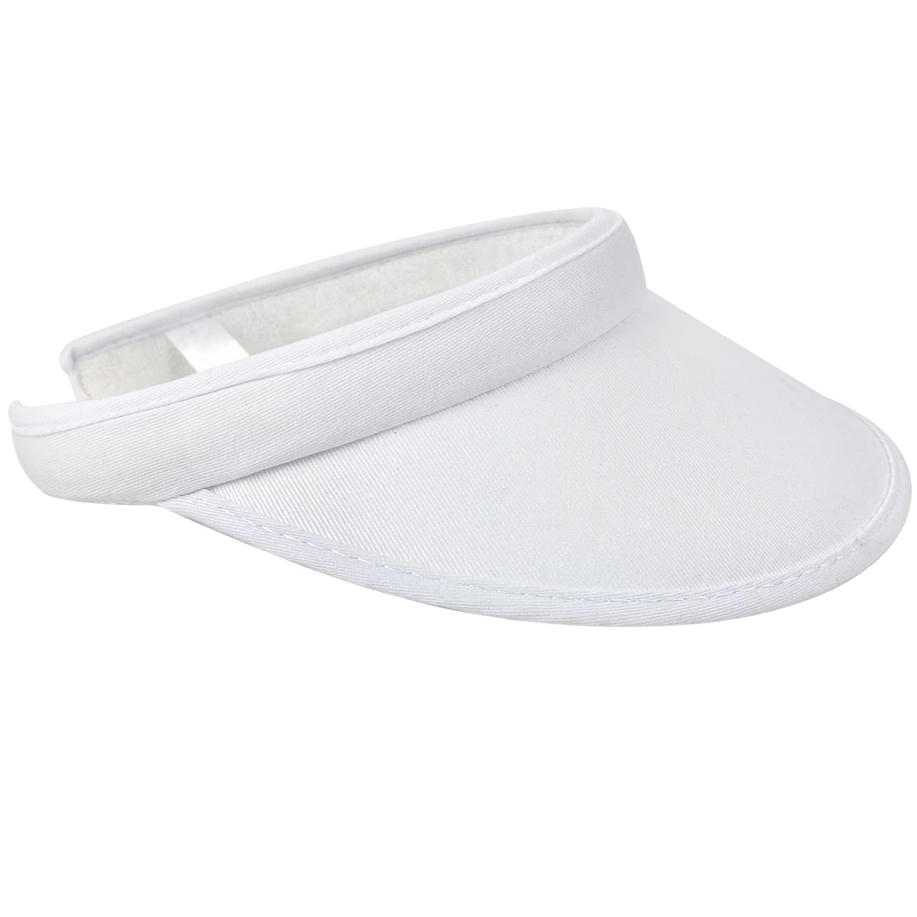 Zywq Women's White Sun Visor Hat Sports, Sun Visor Hats Men Clip On Wide Brim Visors Hat Outdoor Sports Golf Beach Travel Tennis Caps(White)