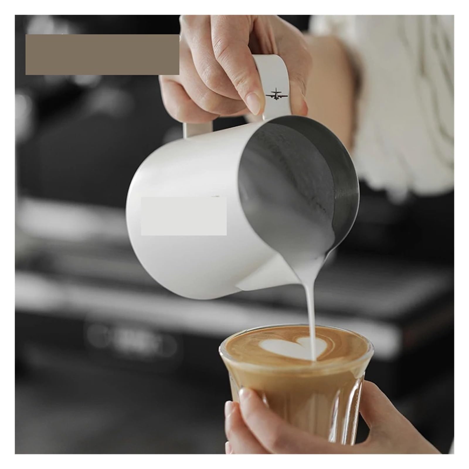 Jarra de espuma leche 3,0, jarra acero inoxidable 450/600ml, Compatible con accesorios café Espresso Latte Art(600ml Sliver Spot)