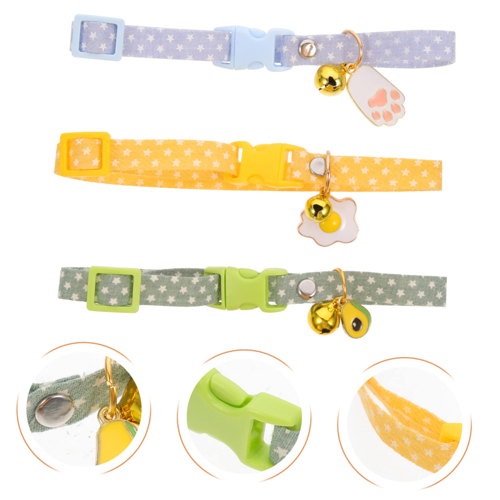 Happyyami 12pièces Collier Décoratif pour Chat avec Pendentifs Avocat Réglable Et Confortable De Avocat Œuf Plat De Patte Bleue pour Chats Et Chatons Parfait pour Fêtes Photos