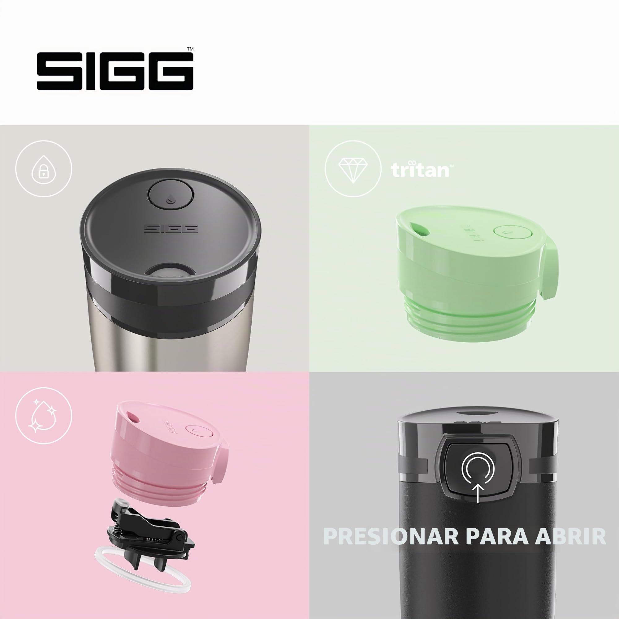Sigg Taza térmica Miracle (0,27 l/0,47 L), sin sustancias nocivas y aislada, taza de café para llevar de acero inoxidable