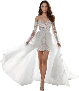 Women's Elegant Romantic Princess Short Wedding Dress Fairy Corset Lace Evening Party Gowns
