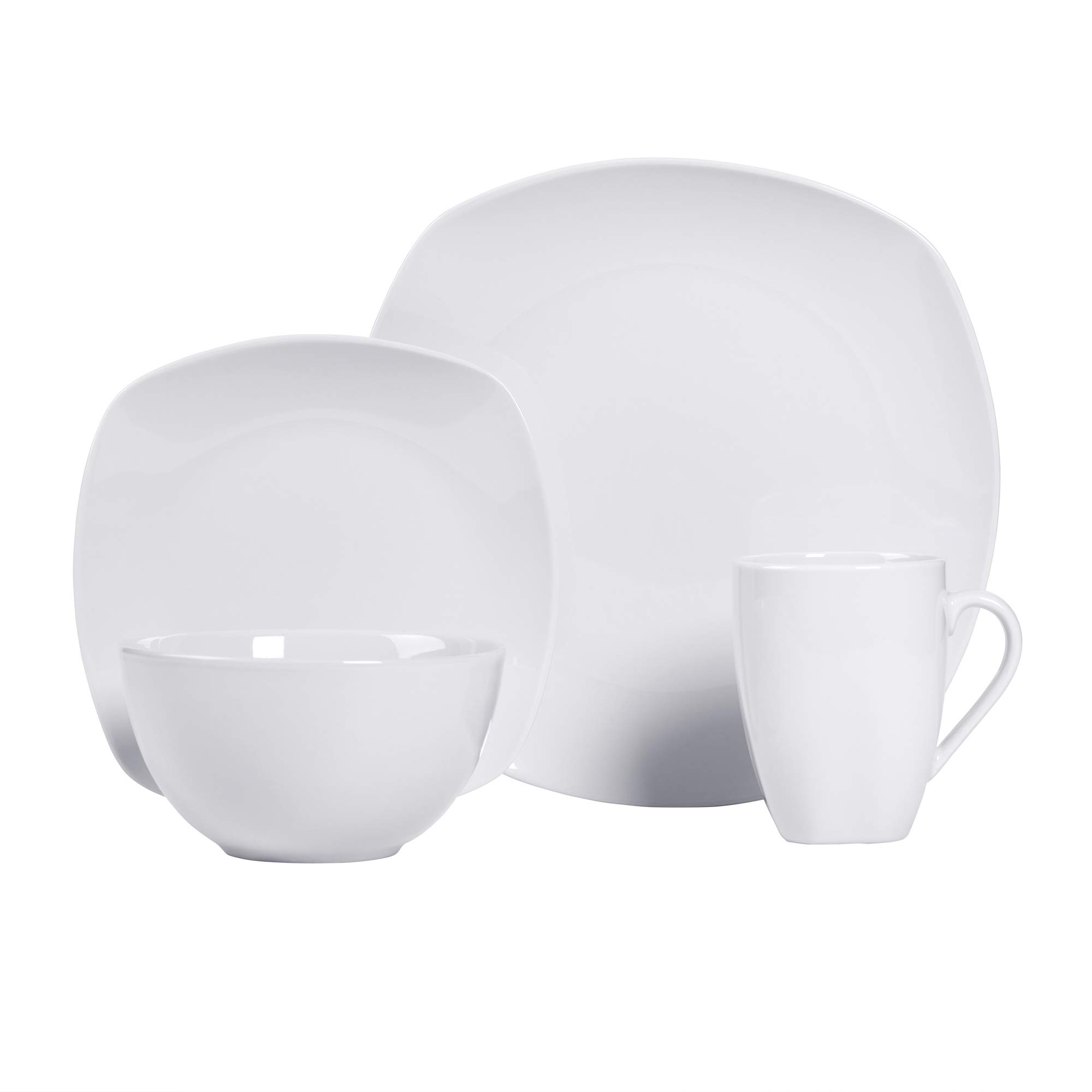 Corelle® Classic Pure White, Square, 12Piece, Dinnerware Set