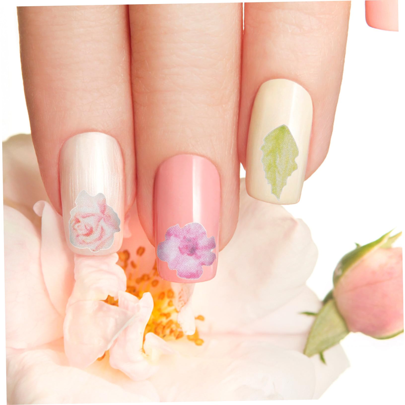 Beaupretty 2 Juegos Pegatinas De Uñas Calcomanías De Uñas Pegatinas De Colores Calcomanía De Uñas Adornos Rebanadas De Arte De Uñas Encantos De Manicura Pulpa De Madera 12 Cajas*2