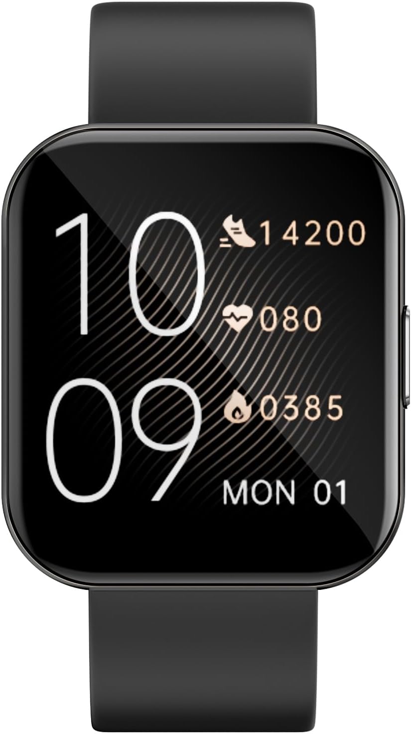Smart Watch for Women, Answer/Make Call, 1.32'' AMOLED Ultra-Clear Screen Fitness Trackers with Heart Rate/Sleep/SpO2 Monito (A-Black)