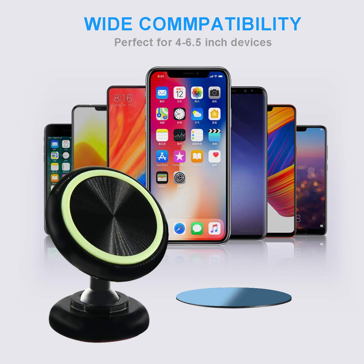 Anker Supporto Magnetico Universale da Auto - Supporto Porta Cellulare Ultra Compatto per iPhone X / 8/8 Plus / 7/7 Plus / 6s / Samsung Galaxy S8 / S7 / S6 e Altri.