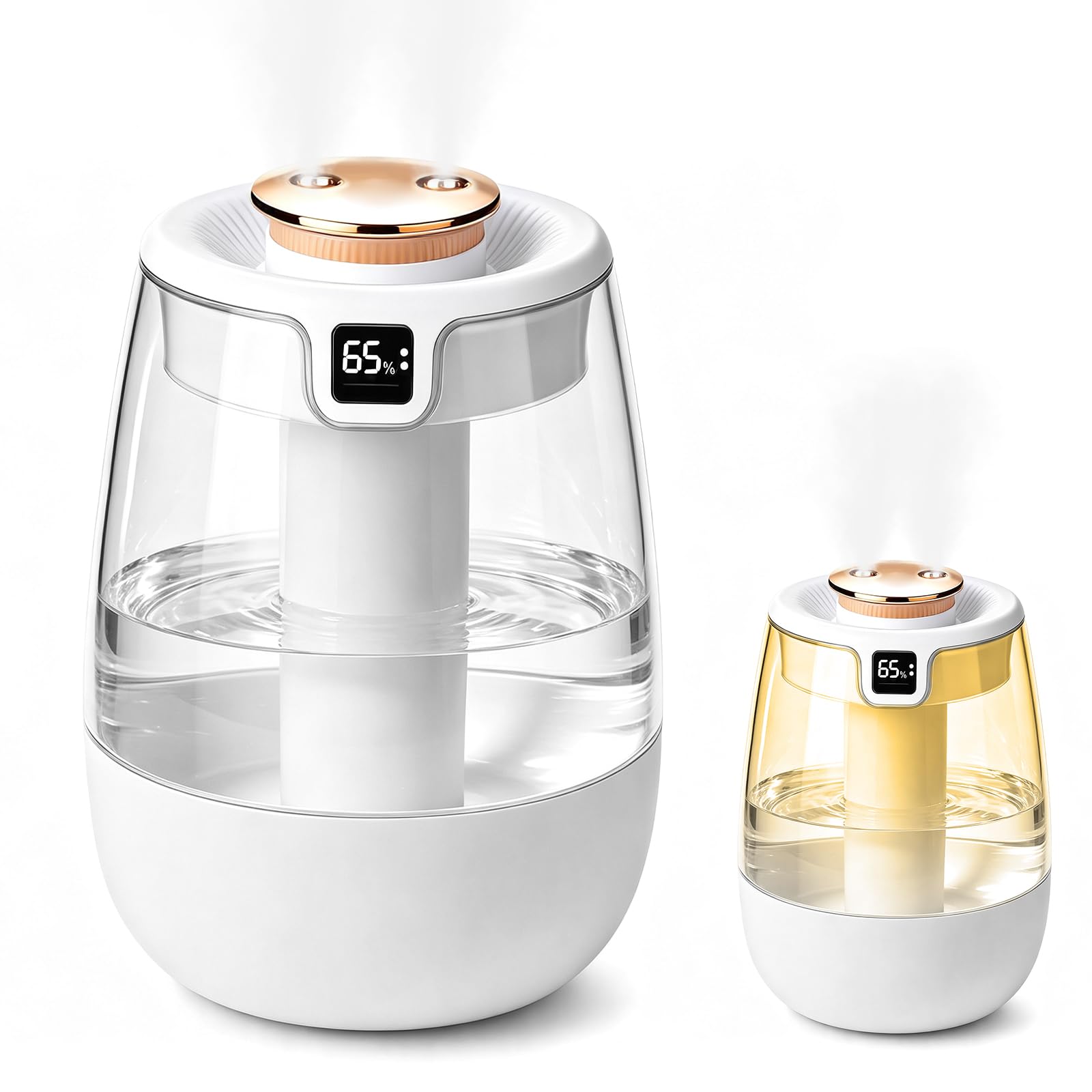 Humidifier for Bedroom - 2.2L Cool Mist Humidifier with Night Light Ultra Quiet Large Capacity 3 Mist Setting Humidifiers with LED Display for Home Large Room Nursery Plants and Office
