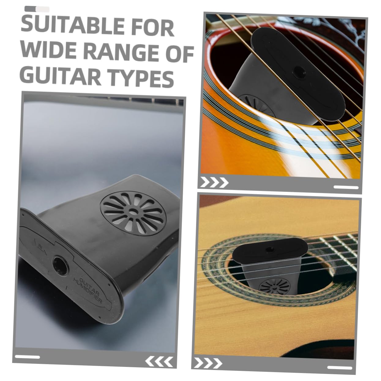 Milisten 4pcs Guitar Humidifier Humidity Maintenance Supply Hole Acoustic Guitar Panel Humidifier Instruments Damper Party Props Guitar Moisturizer Musical Small Sound Black