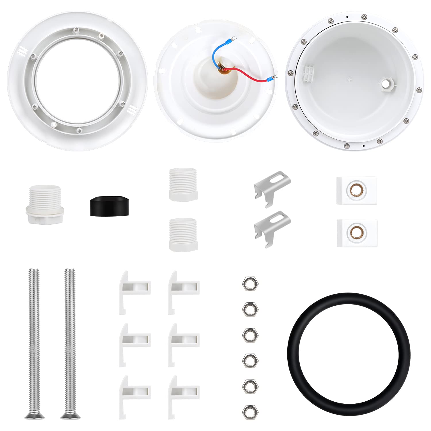 PAR56 - Carcasa impermeable para piscina, con cable de 2m, adecuado para piscinas de pared de acero y hormigón con revestimiento de lámina. Sin lámpara PAR56, compra por separado