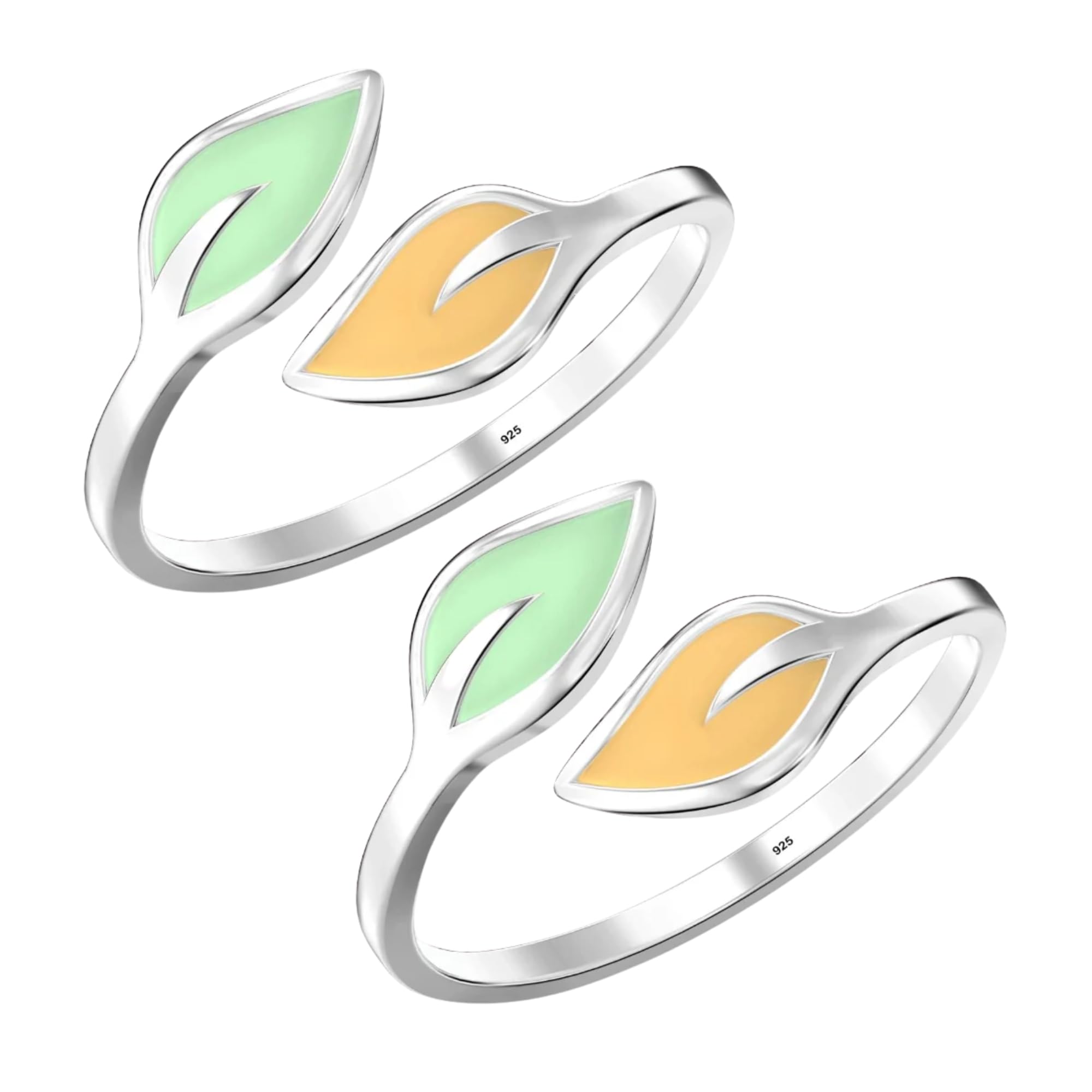 925 Silver Dual Leaf Toe Ring for Women-image-10