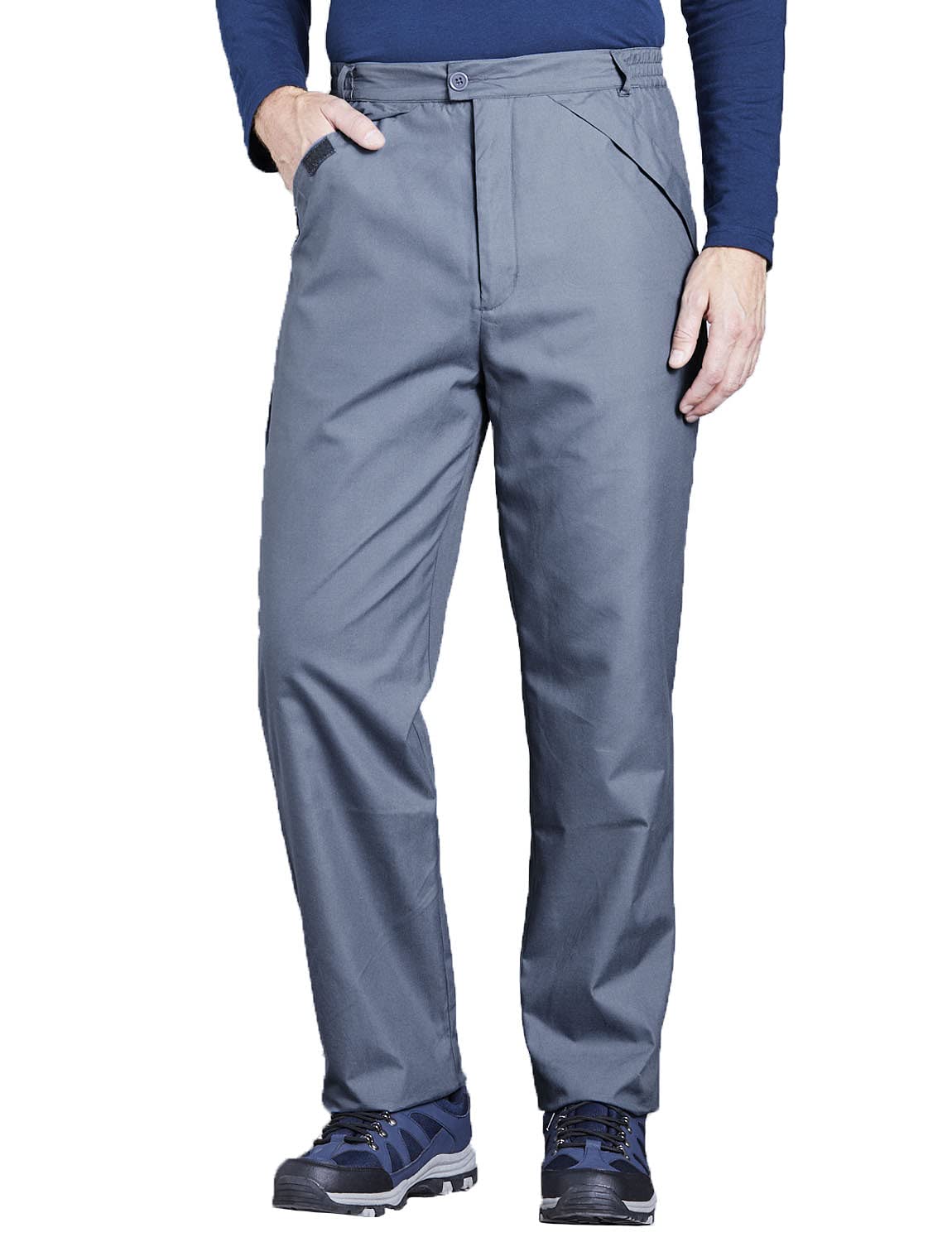 Chums Men's Charcoal Fleece Lined & Water Resistant Walking & Hiking Trousers 42W / 29L
