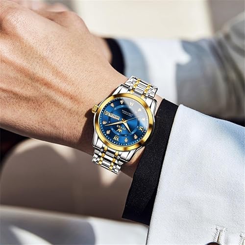 Miniatura 7 de OLEVS Relojes clásicos para hombre con fecha, reloj de hombre de acero inoxidable con fecha, relojes de negocios para hombres, relojes de cuarzo