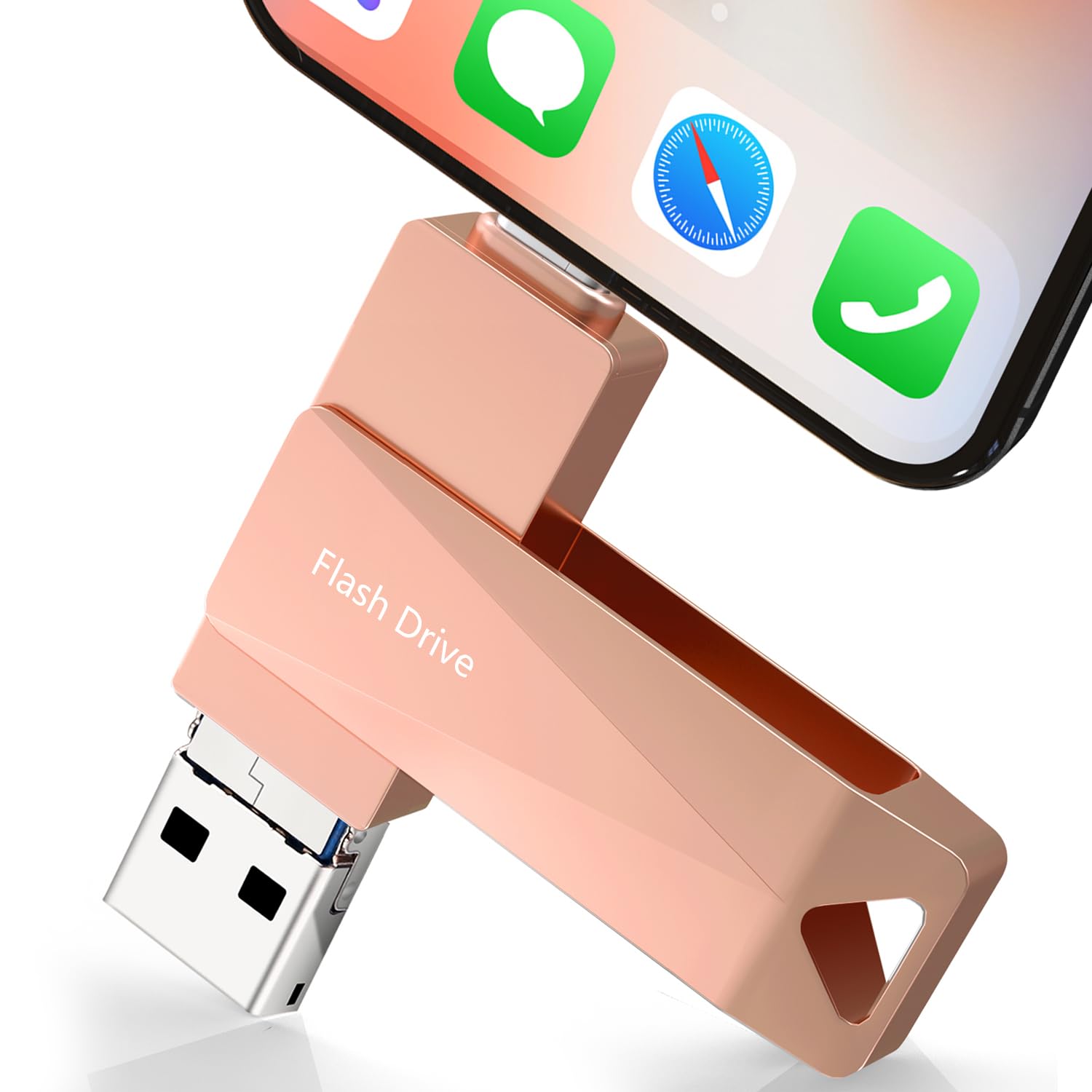 512GB Photo Stick for Phone, Qainerly USB Flash Drive for Phone All Models, 4-in-1 Design Transfer STO