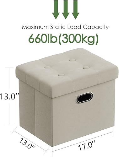 Miniatura 3 de PRANDOM Otomana con almacenamiento [1 unidad] Taburete cuadrado pequeño de terciopelo plegable con tapa para sala de estar, dormitorio, mesa de