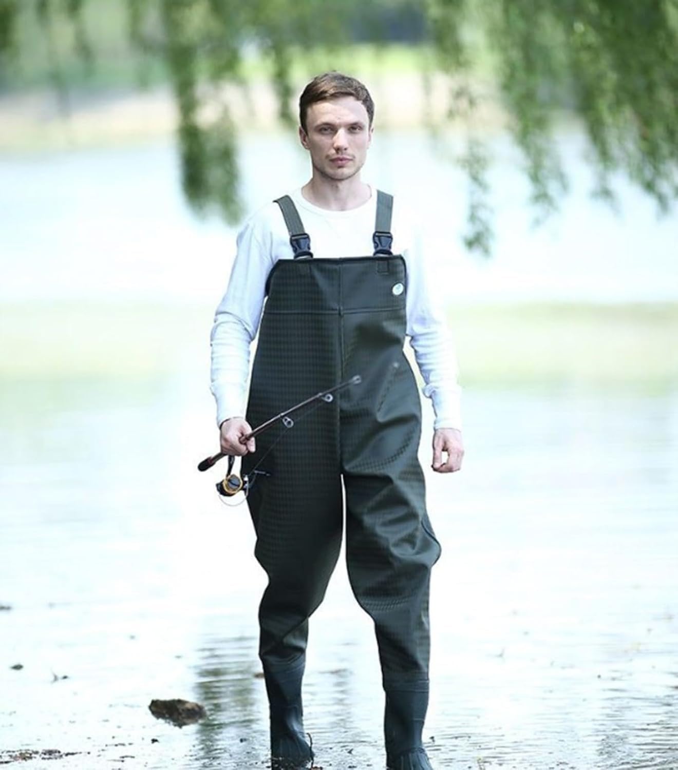 Trampolieri da Uomo Tuta Impermeabile, Multifunzione Trampolieri Petto Trampolieri Stivali di Gomma Stivali di Gomma Vita Hip Waders Mens Caccia Pesca Bootfoot Traspirante 41