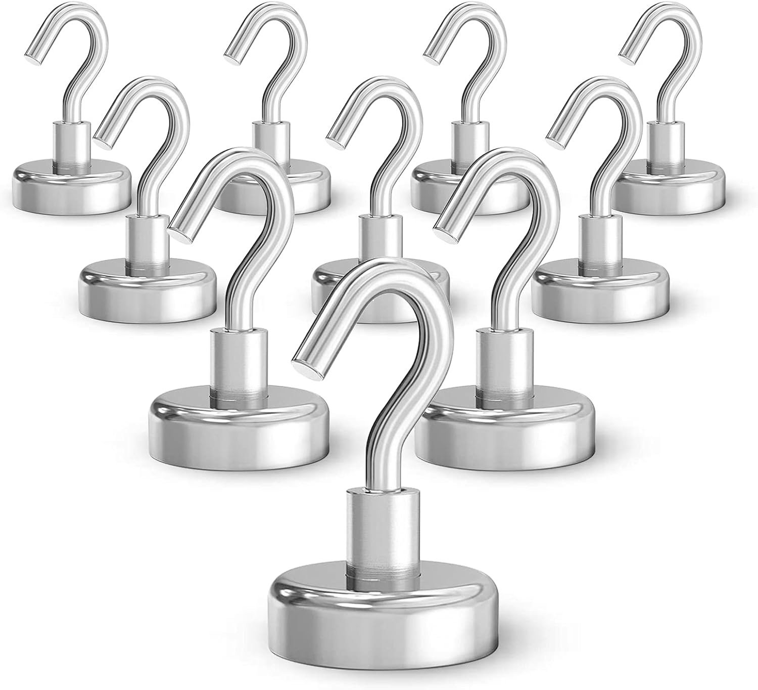 Atibin Heavy Duty Magnet Hooks Key Boat Hanger Magnetic Hooks Strong Powerful Swing Magnetic Hook Fridge Curise Ship Kitchen Home 6pcs 60lbs