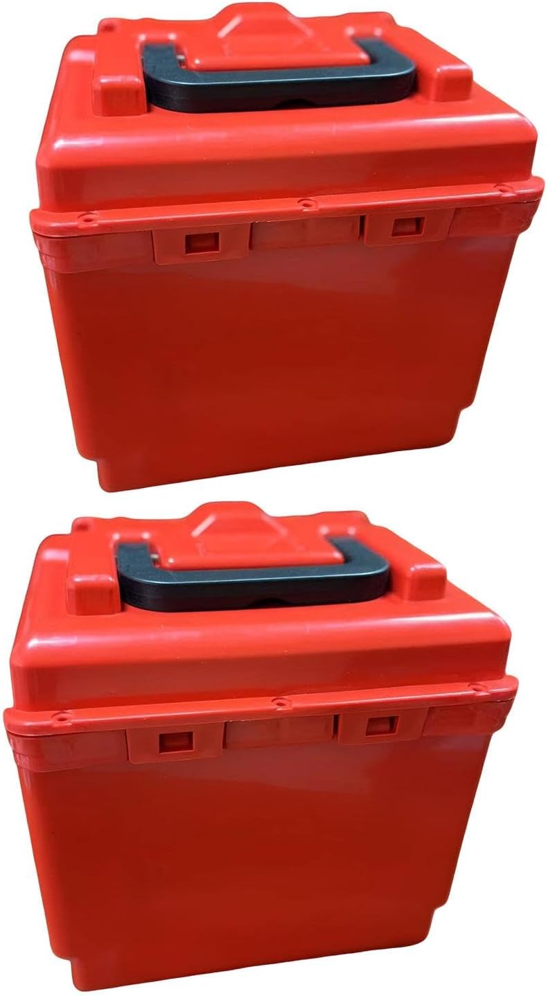 2 Pieces Electric Container Waterproof Accessory Universal Carry Case Storage Box Case for Tricycles, red