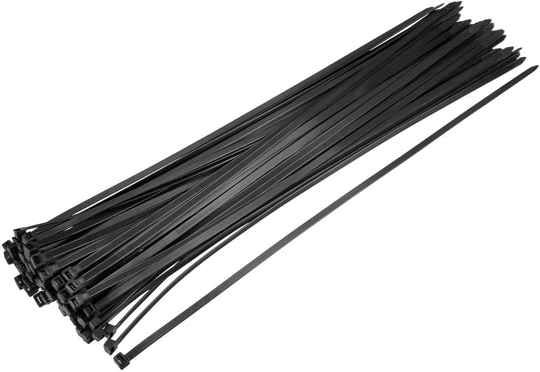 uxcell 60pcs Cable Zip Ties 18 Inch x 0.2 Inch Self-Locking Nylon Tie Wraps Black