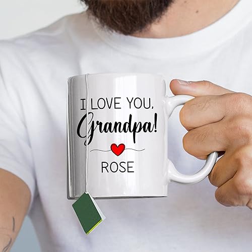 Miniatura 3 de Taza de café personalizada con texto en inglés "I Love You Grandpa", regalo para el abuelo de parte de los nietos, taza blanca de 11 oz o 15 oz