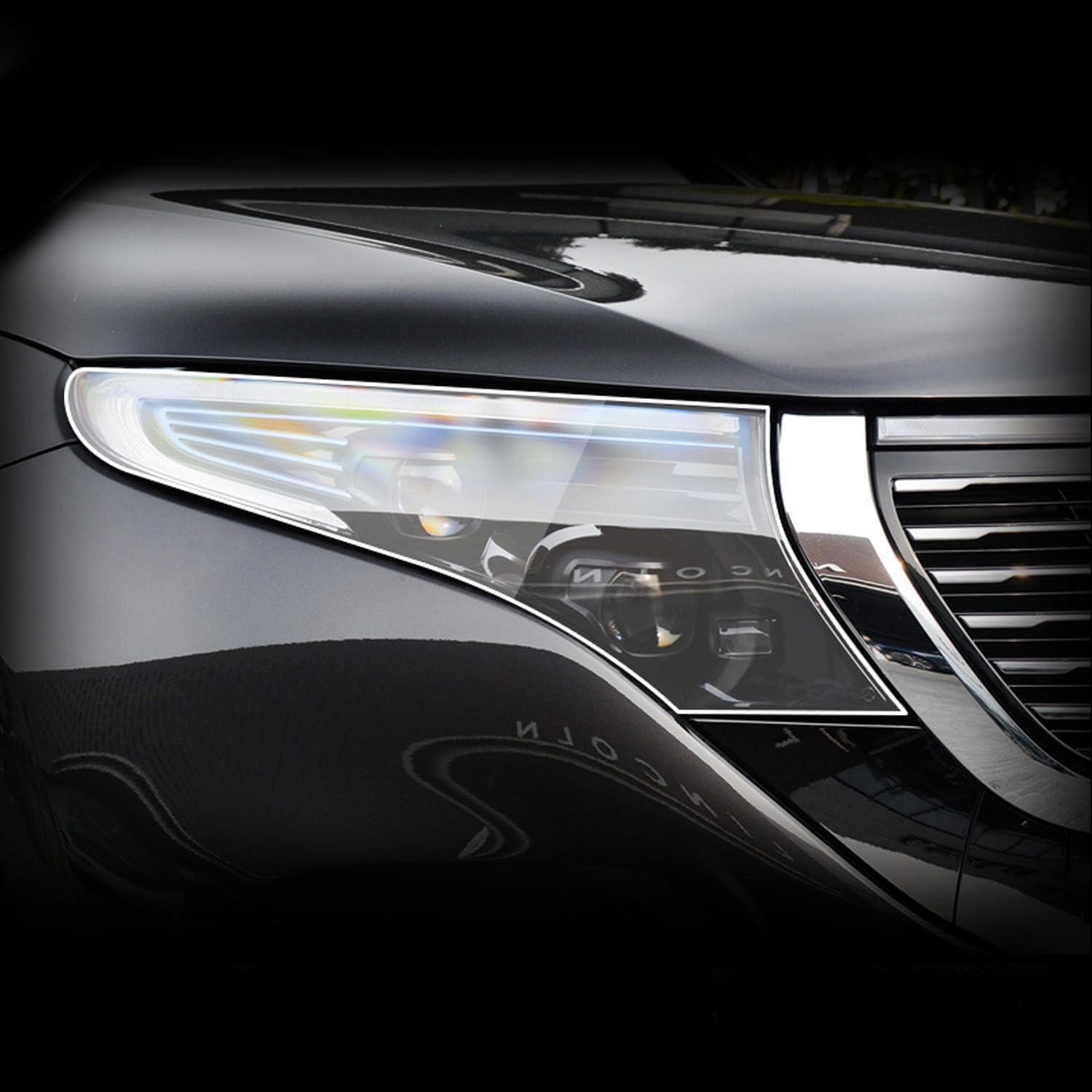 Samlng A Transparent Car Front Light Film For Benz Eqc 2020-2023 Car Exterior Film Tpu Ppf Headlamps Protective Film Anti Scratch Repair Membrane Smoked Headlight
