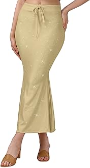 Mehrang Shimmer Saree Shapewear Petticoat for Women, Cotton Blended,Petticoat,Skirts for Women,Shape Wear Dress for Saree