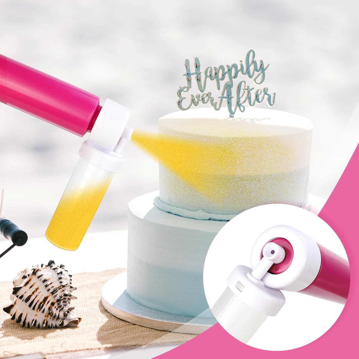 Manuelle Airbrush Für Kuchen-Dekoration – Mit 4 Farbbehältern, Ideal Für DIY-Backen