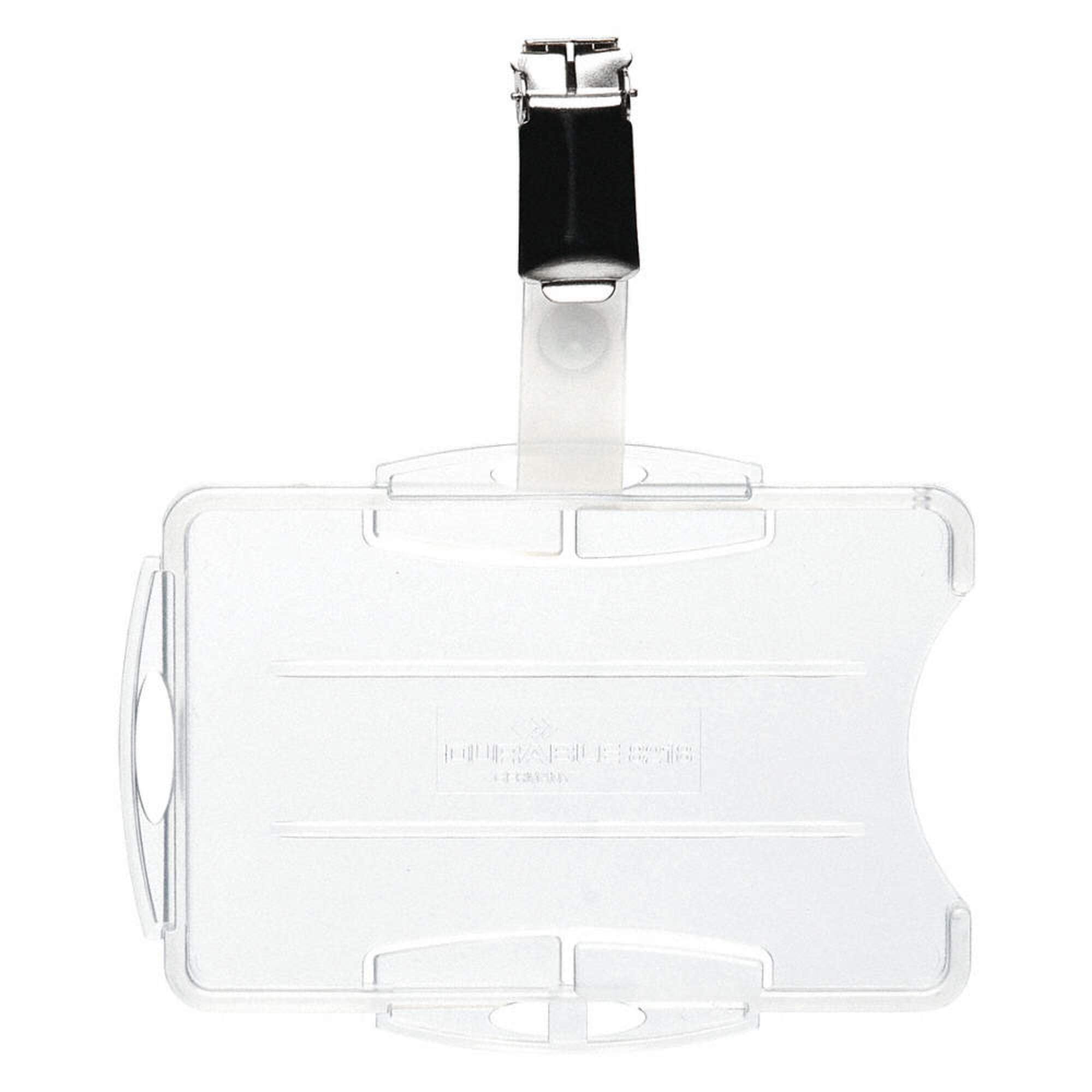 Durable Duo Security Pass Holder 54 x 85 mm Transparent | Holds Up to 2 ID/Security Cards | Pack of 25 | Ideal for Holding Swipe Cards, ID Cards, etc.