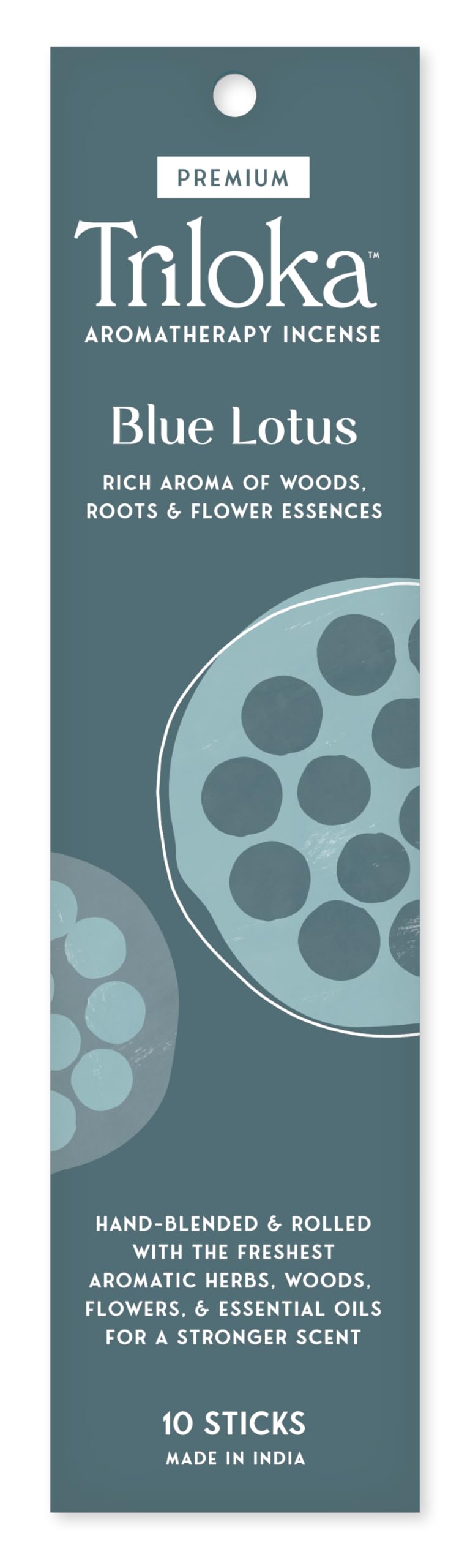 Triloka Premium Incense, Blue Lotus, 10 Sticks
