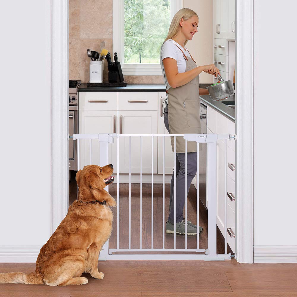 🔥 Cumbor 40.6” Auto Close Safety Baby Gate, Durable Extra Wide Child Gate for Stairs,Doorways, Easy Walk Thru Dog Gate for House. Includes 4 Wall Cups, 2.75-Inch and 5.5-Inch Extension, White Review Cumbor 40.6” Auto Close Safety Baby Gate, Durable Extra Wide Child Gate for Stairs,Doorways, Easy Walk Thru Dog Gate for House. Includes 4 Wall Cups, 2.75-Inch and 5.5-Inch Extension, White