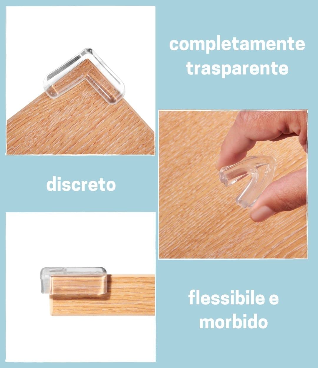 Haus Projekt Protezione adesiva per gli angoli mobili 8 pezzi trasparente resistente agli urti