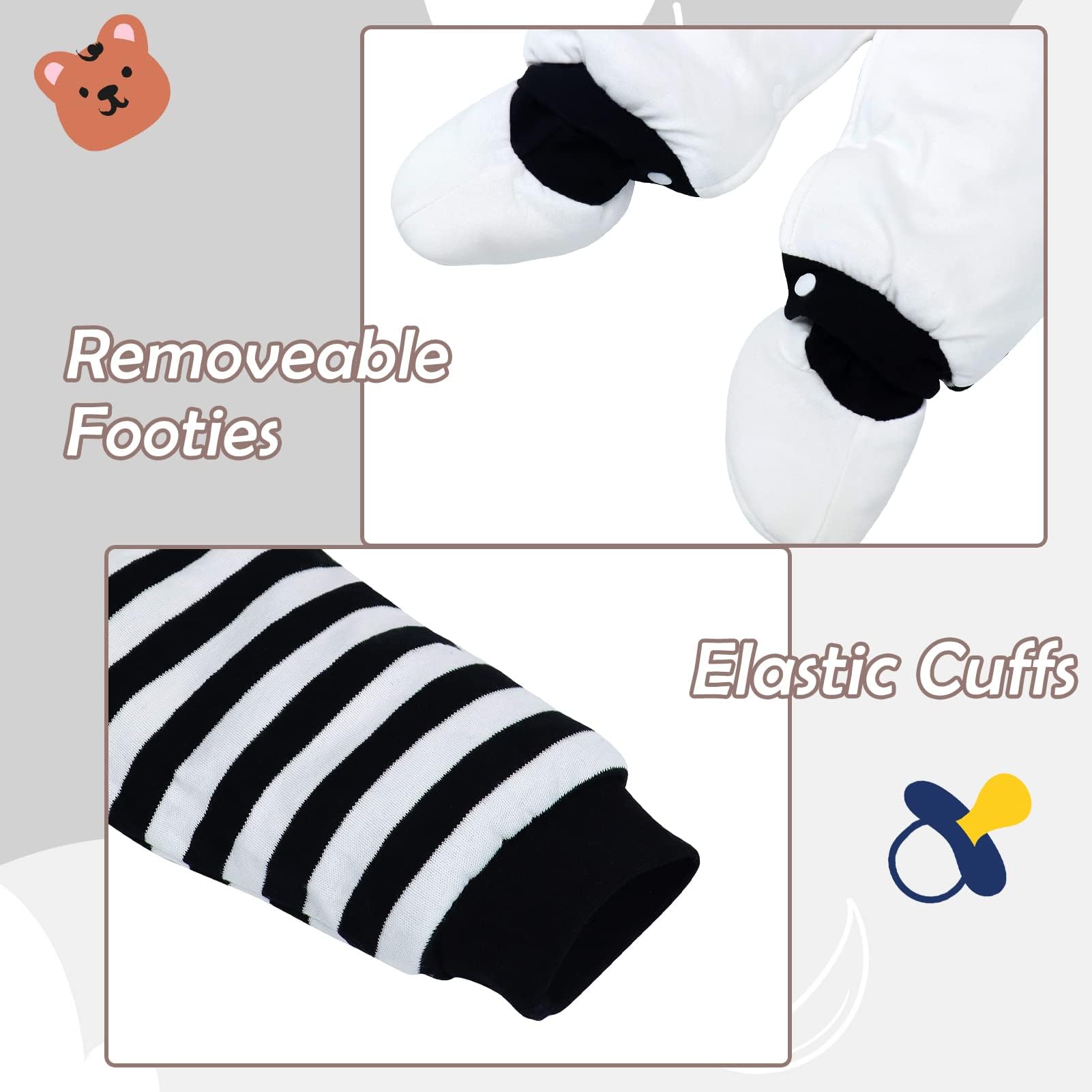 Bambino Pagliaccetto con Cappuccio Scarpe Tute da neve Cartone Animato Jumpsuit Inverno Caldo Tutine Set, Pinguino 9-12 Mesi