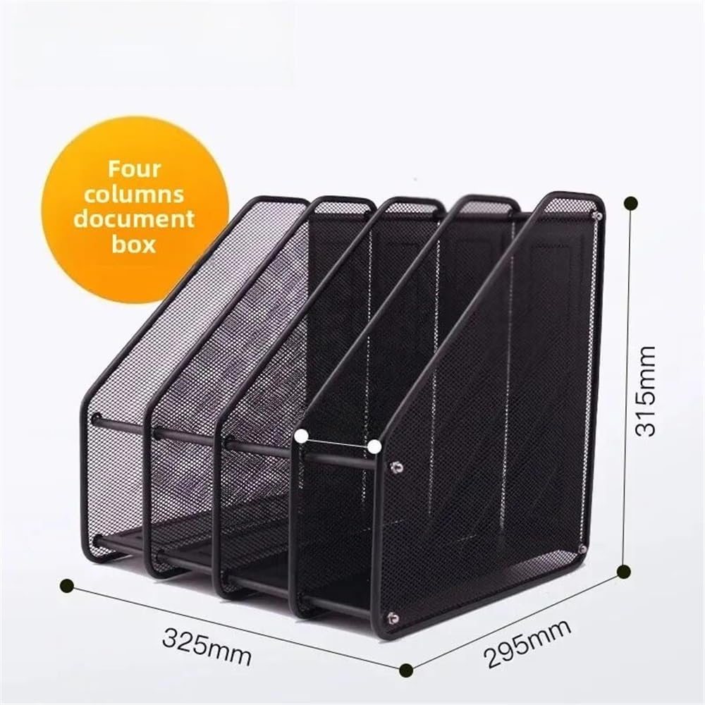 GLigeT Marco de archivos de oficina de metal, soporte de documentos multicapa, caja de almacenamiento vertical (grande)