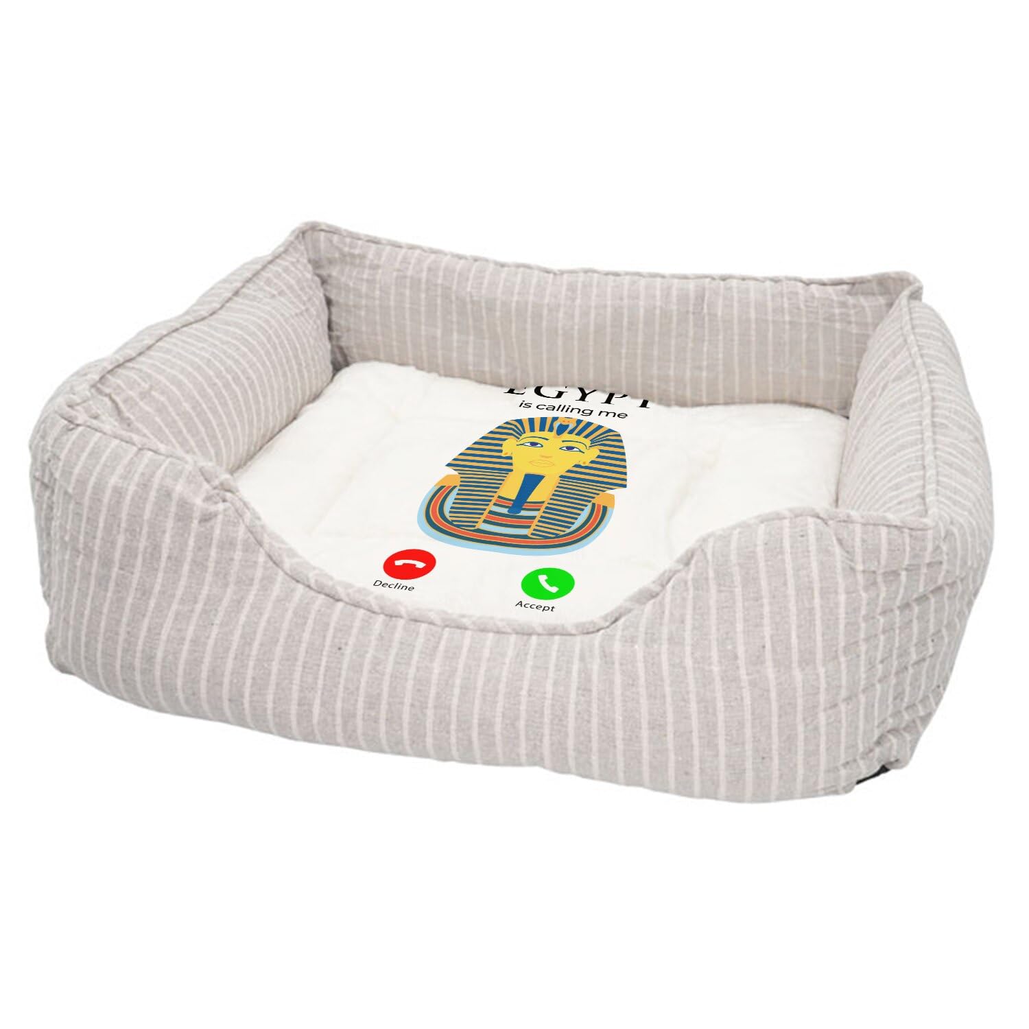 Lit pour chat et chien imprimé Égypte pour un salon élégant et des siestes apaisantes