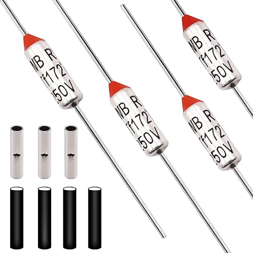 Miniatura 4 de Tnisesm Fusible térmico de metal 113 C, 10 unidades, 10 A, 250 V, con conectores a tope no aislados (22-18 AWG) para transformador de motor