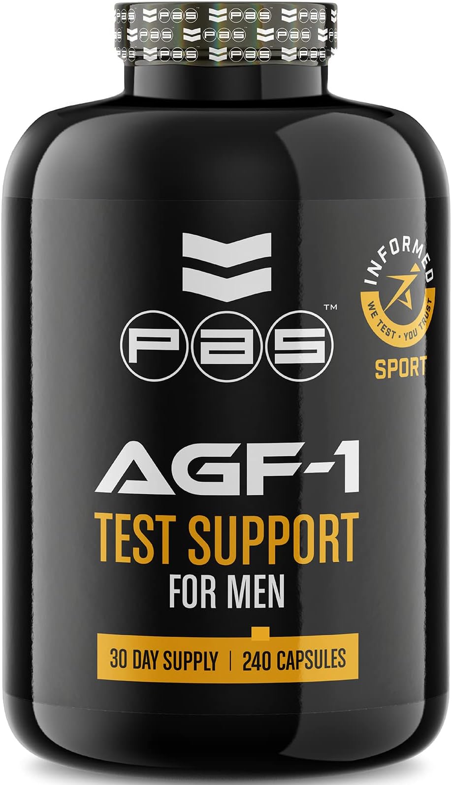 PAS Nutrition AGF-1 Test Support Supplements for Men Supports with D-Aspartic Acid, L-Carnitine Tartrate, 30 Day Supply