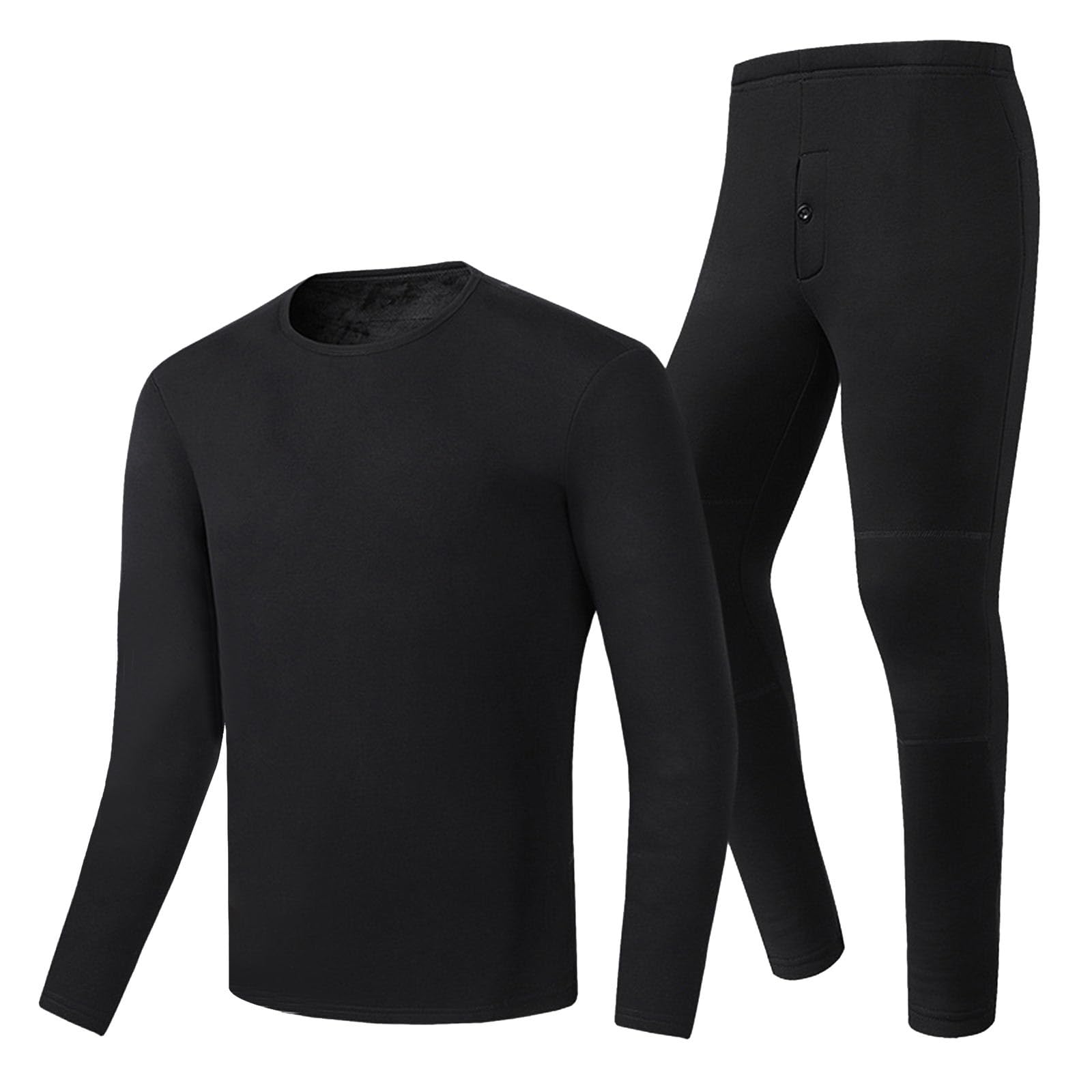 Generisch Thermounterwäsche Herren Fußbal Skiunterwäsche Thermohose Weich Slim Unterhemd Unterhose Hohe Elastische Innenfleece Thermoanzug Lange Sportunterwäsche Dicke Thermobekleidung