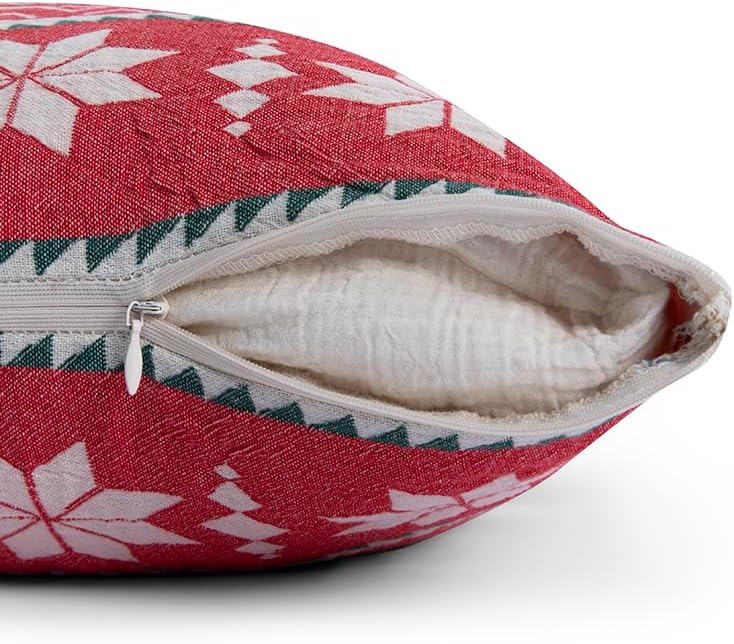 Christmas Throw Blanket & Pillow Cover Set – Cozy Cotton Holiday Décor, Reversible Festive Bedding & Sofa, Machine Washable Seasonal Home Decoration, Gift-Ready Packaging
