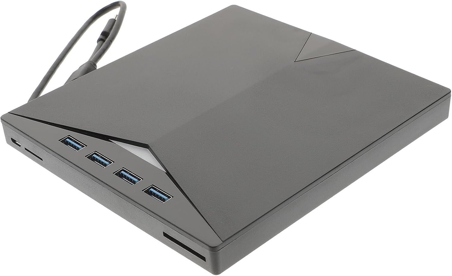 DOITOOL Portable USB External DVD Burner and CD ROM Rewriter with Memory Card Slot Ultra-Thin Lightweight Type-C Optical Drive for Laptop Desktop Fast Data Transfer Plug and Play