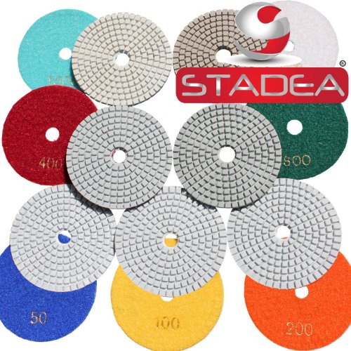 diamond polishing sanding grinding pads discs- For Granite Concrete Stone Marble Polishing 10 Pcs Grit 50 By STADEA