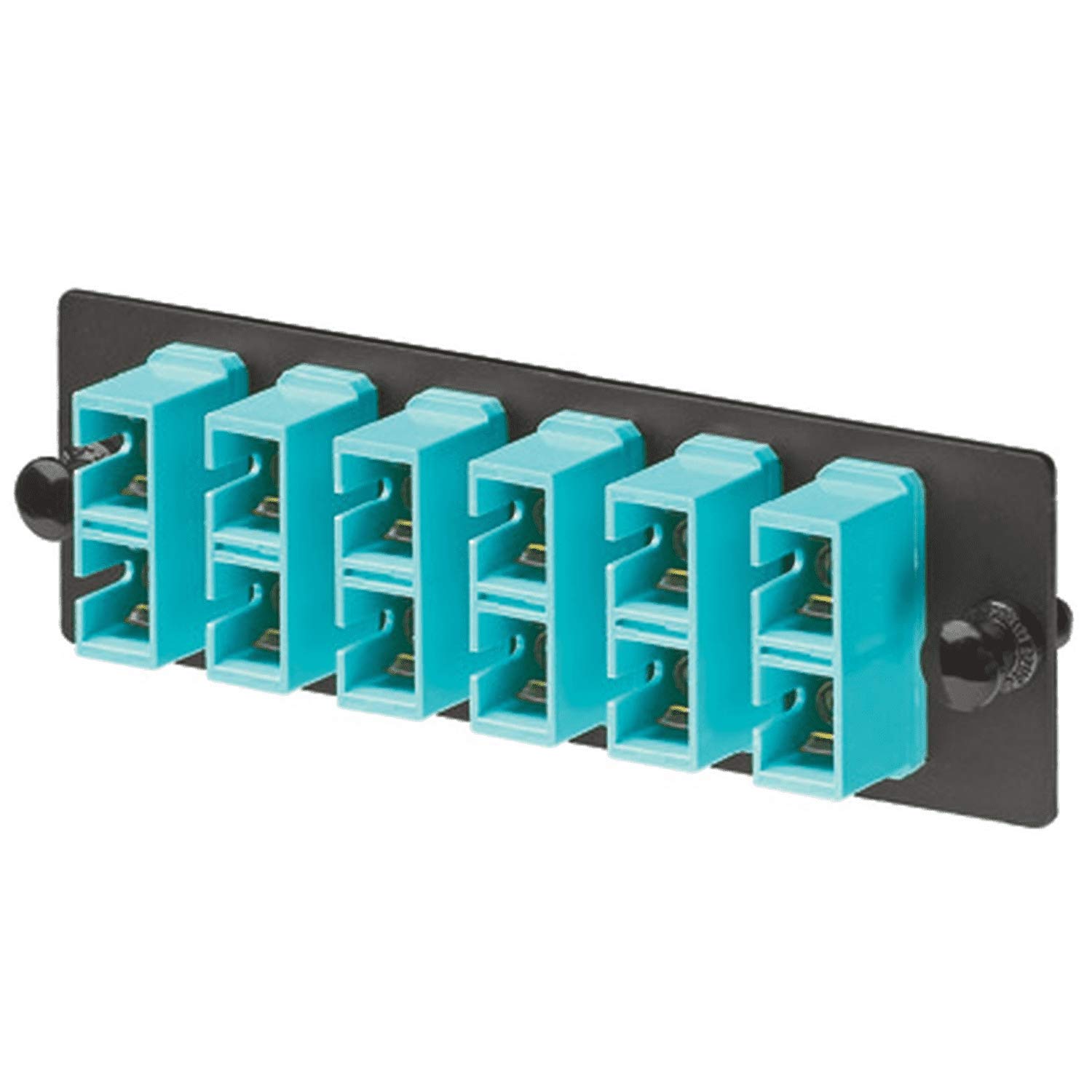 Panduit FAP6WAQDSCZ Multi-Mode 6-Port Fiber Adapter Panel with Zirconia Ceramic Split Sleeve, Aqua