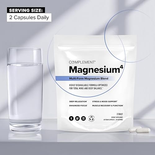 Miniatura 2 de Complement Magnesio - 4 formas biodisponibles para relajación, sueño, recuperación muscular, estrés y apoyo al estado de ánimo, malato de magnesio,