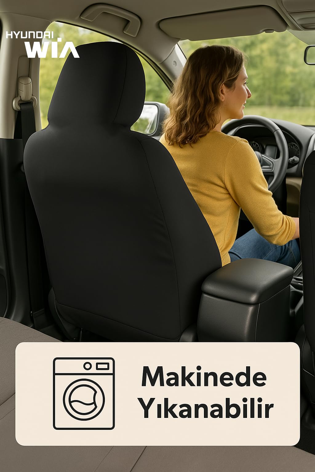 Hyundai İ20 ile uyumlu oto koltuk kılıfı ile aracinizi yenileyin konforu ve kaliteyi yasayin Siyah