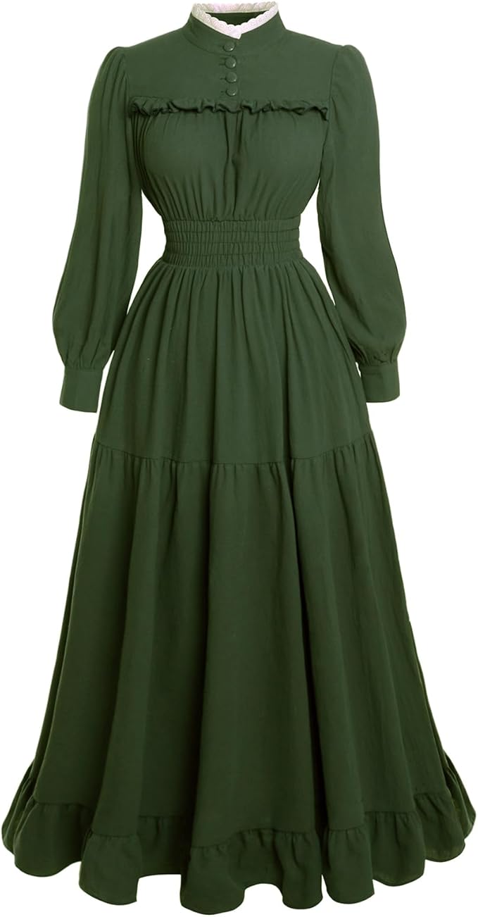 Victorian Dress for Women 1800s Long Sleeve Edwardian Dress Medieval Renaissance Costume