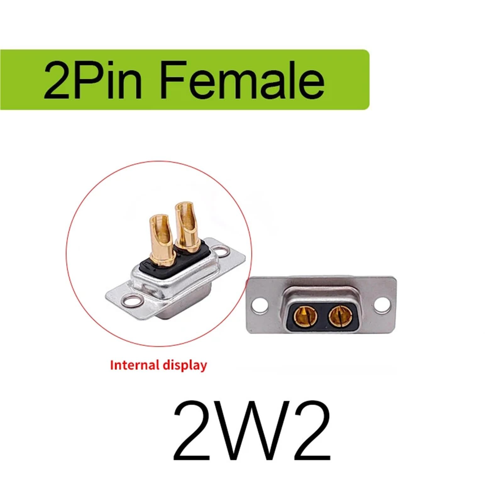 Connecteur à courant élevé 2W2 2V2 30A, 2 broches mâle femelle, adaptateur D-SUB, Type de soudure 2 broches, 1 pièce(Dark Grey)
