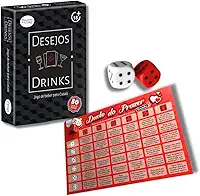 Kit Jogo Casal Erótico Duelo do Prazer 36 Desafios 2 Dados + Baralho Jogo Desejos e Drinks 50 Cartas