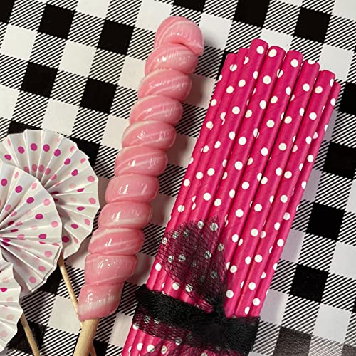 Pitillos de papel negro y rosa - Pack de 100 miniatura 6