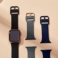 Vista 179 de Correa deportiva de silicona suave compatible con cierre clásico compatible con correas de Apple Watch de 49, 45, 44, 42, 41, 40 y 38 mm para iWatch