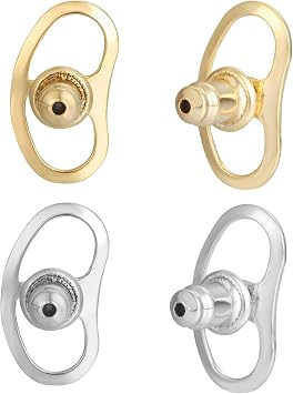 Earring Backs for Droopy Ears, JIACHARMED Locking Bullet Earring Backs Replacements for Studs Large Earring Backings 4pcs Tight Earring Lifter Backers for Heavy Earrings,Mixed Color