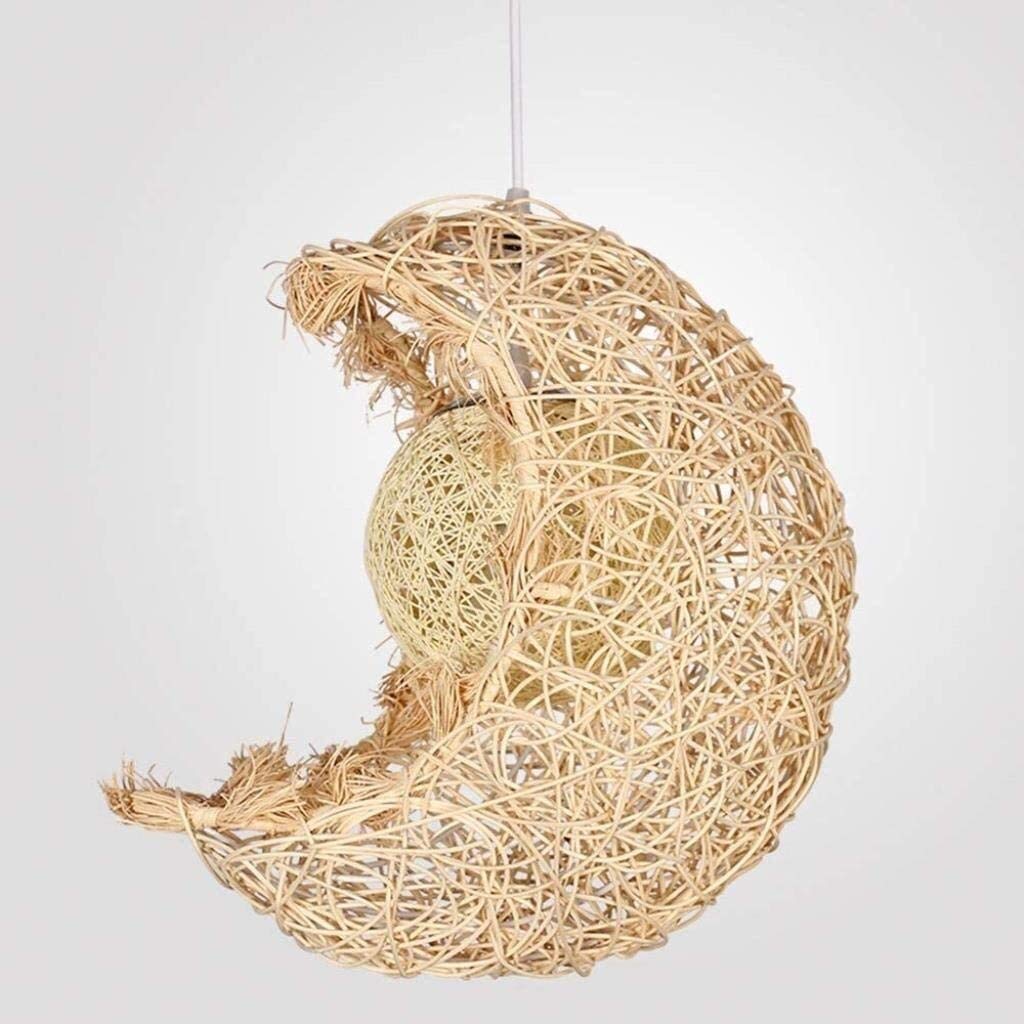 Moderne hängende Deckenleuchte, handgefertigt, aus Rattan, Mond-Stil, Kronleuchter, kreative Decken-Anhänger, Beleuchtung, Lichterkette, Innen, Kinderzimmer, Schlafzimmer, Esszimmer,