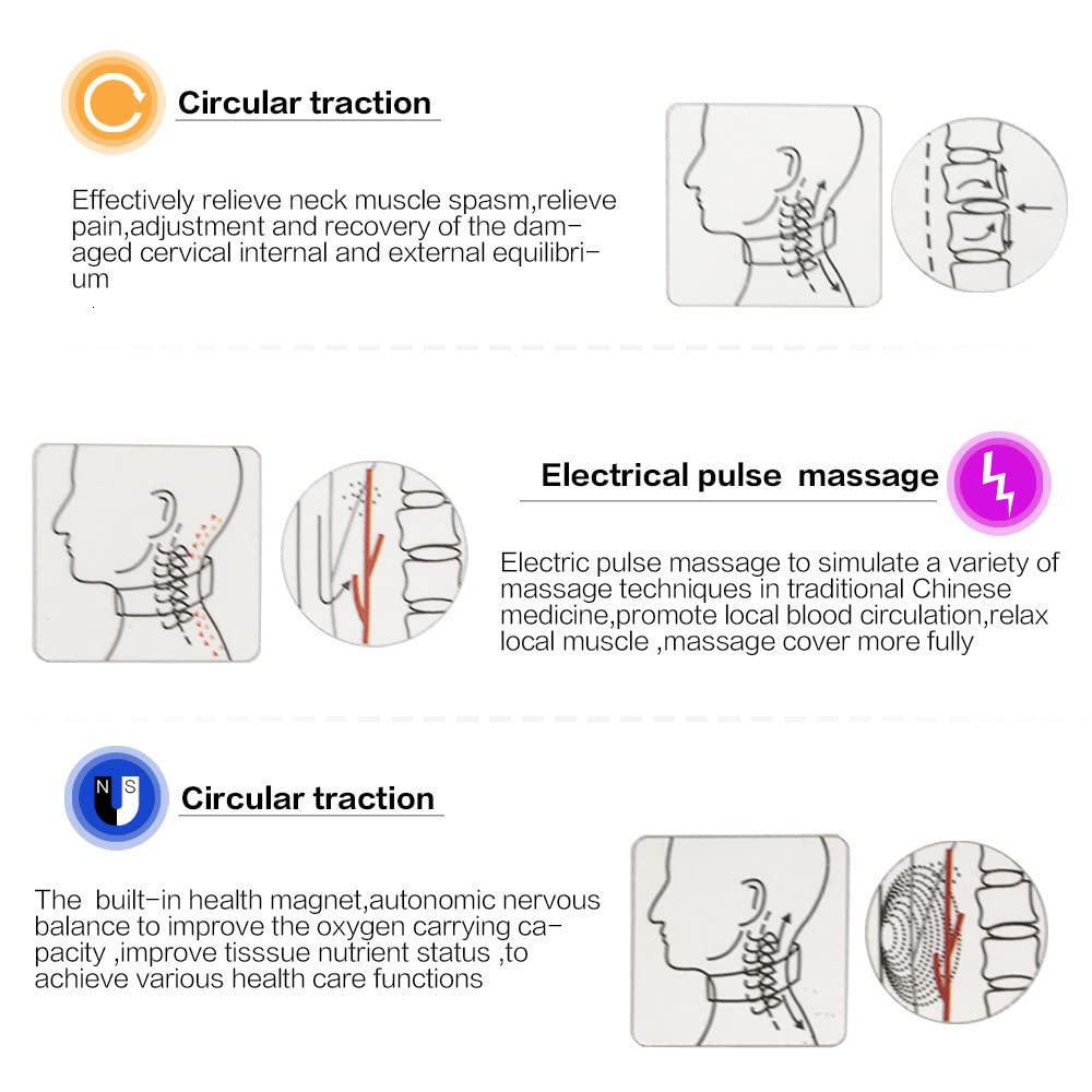 Elektrisches Puls Nackenmassagegerät, Multifunktions Intelligent Massagegerät für Nacken, Schulter und Rückenentspannung, Muskelmassagegerät mit 16 Kraftstufen für Muskelentspan